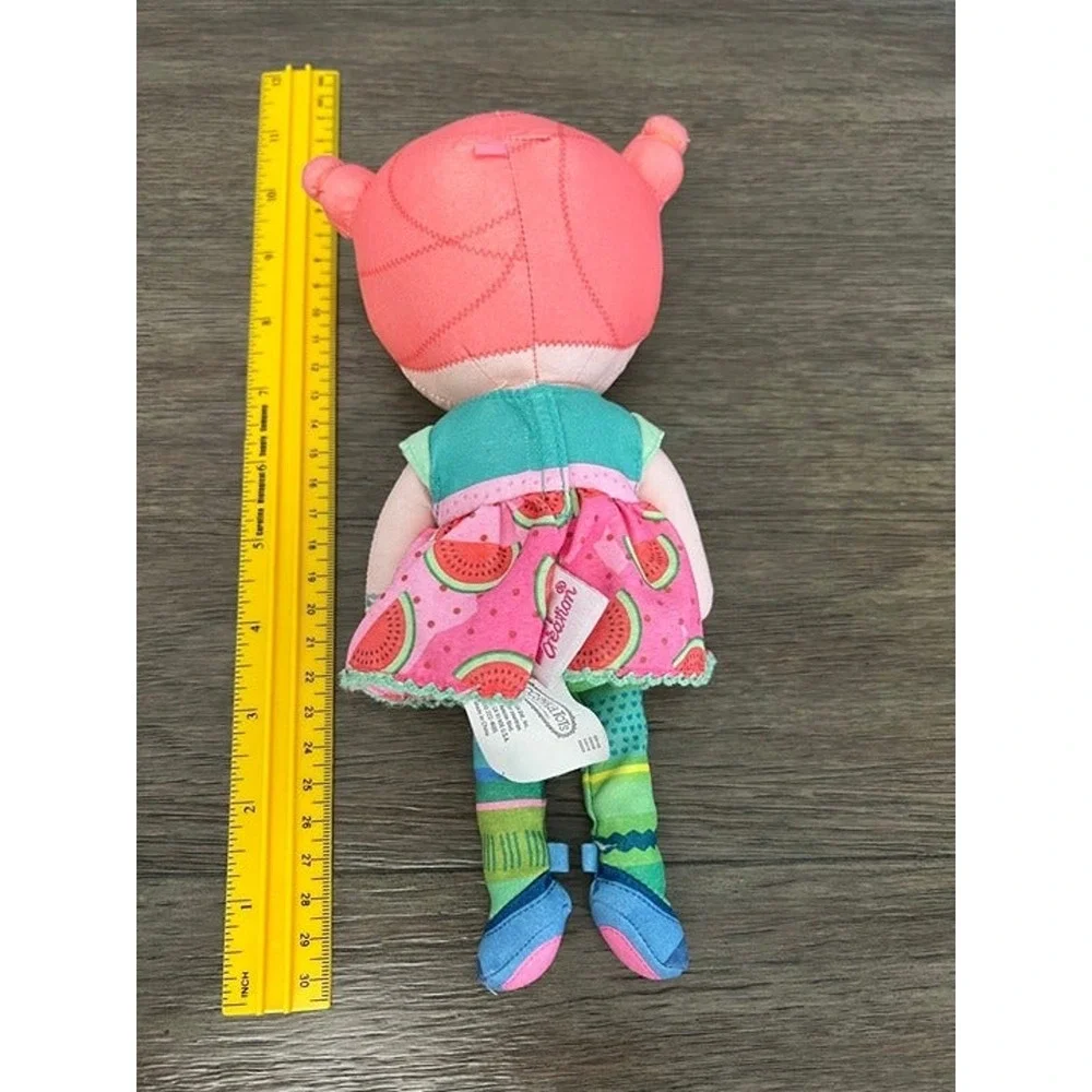 Oribel VertiPlay Plush Doll Pink Hair Watermelon Dress Soft Toy Unicorn Pocket